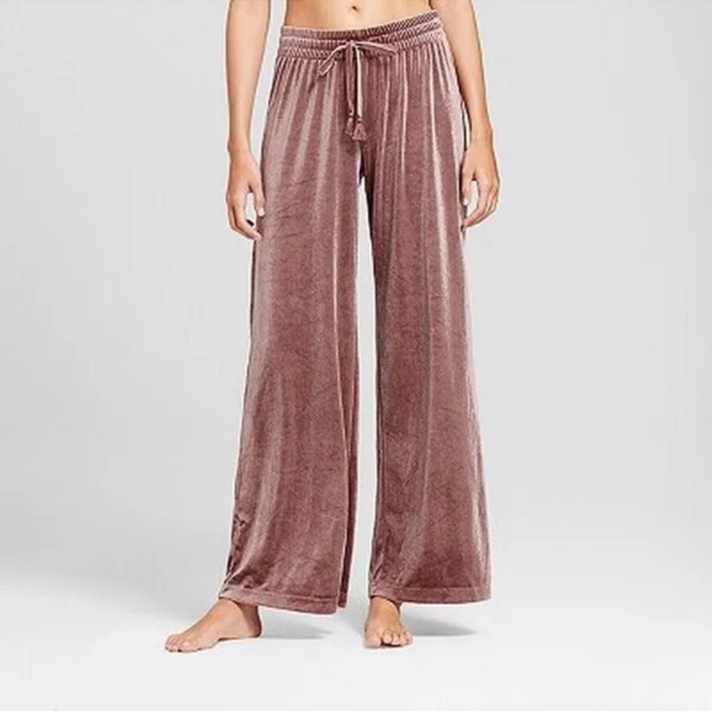 Gilligan & O’Malley Velour Pajama Pants Lounge Wide Leg Drawstring Stretch XXL